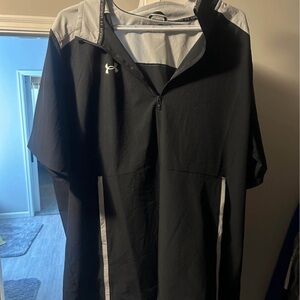 Under Armour Black Short-Sleeve Half-Zip Hoodie with Gray Accents